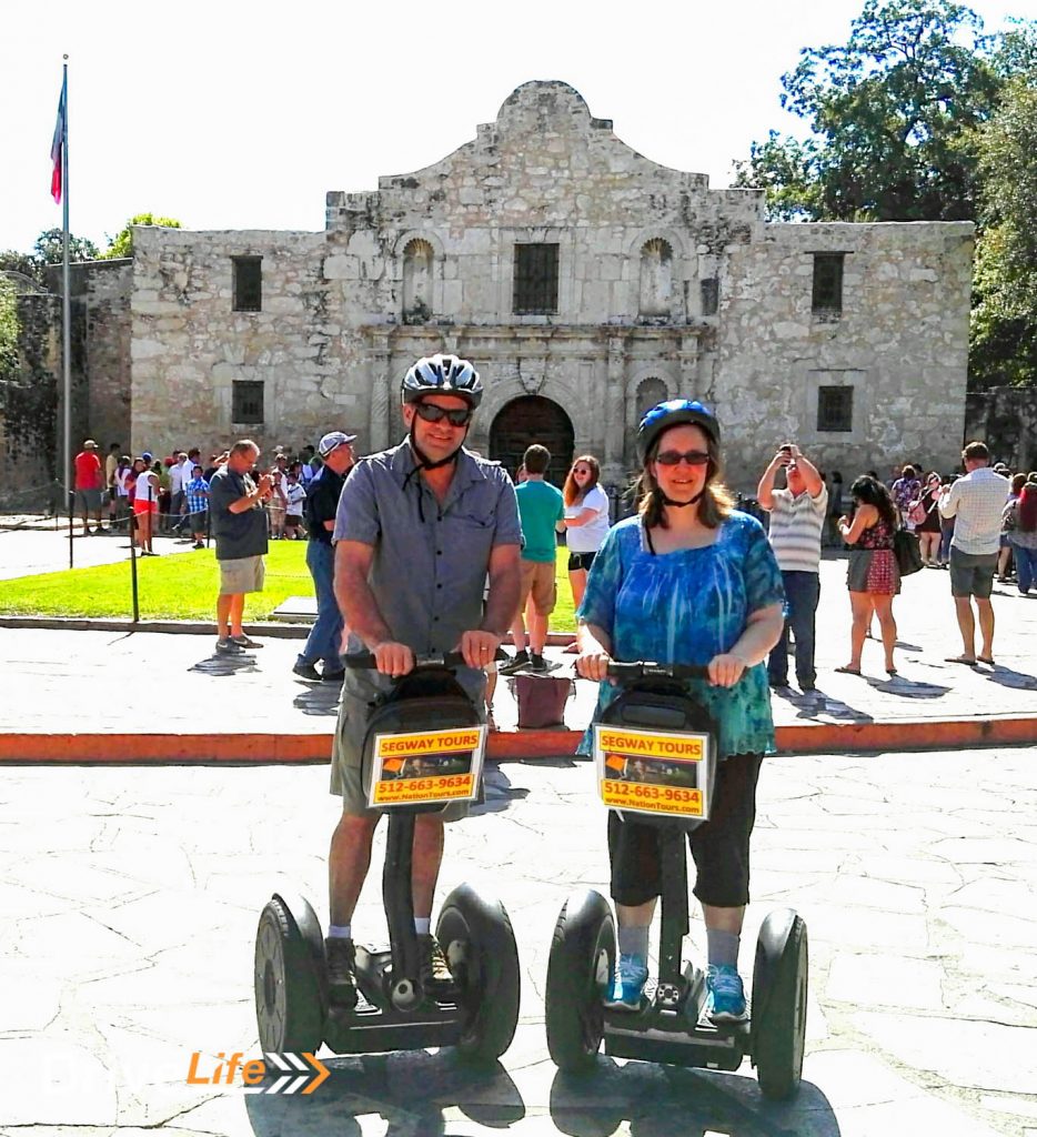Outside The Alamo, and oh so hot and humid...